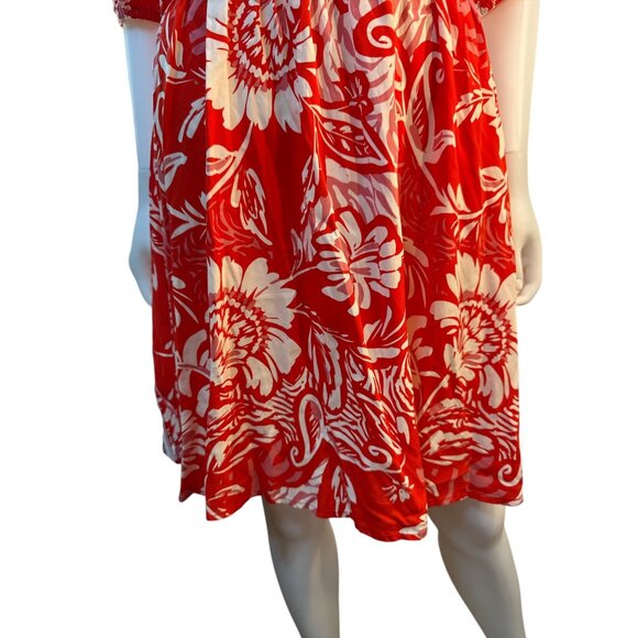 Abel The Label Womens Size L V-Neck Elastic Waist 100% Rayon Dress Good Con - Picture 2 of 8